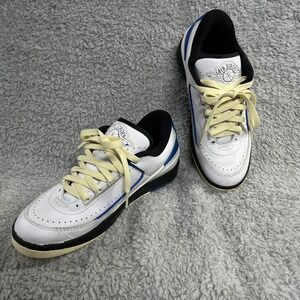 Jordan Air Jordan 2 Retro Low Mens Sneakers 8.5 White Blue Leather DX4401-104